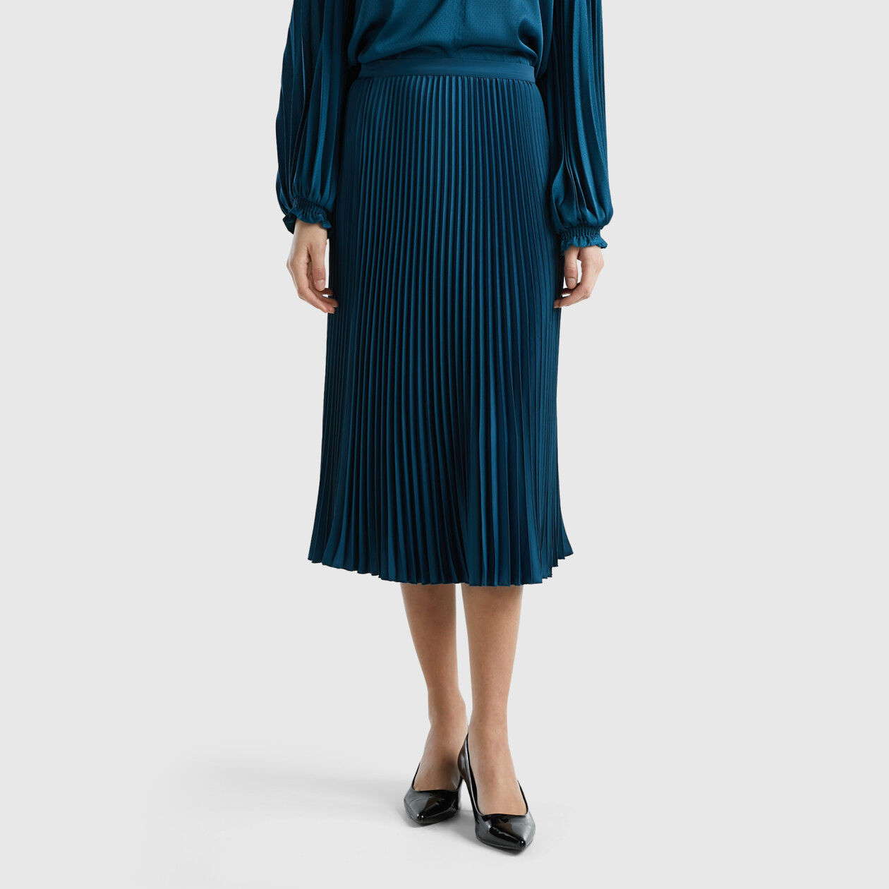 Benetton gonna plissettata hot sale
