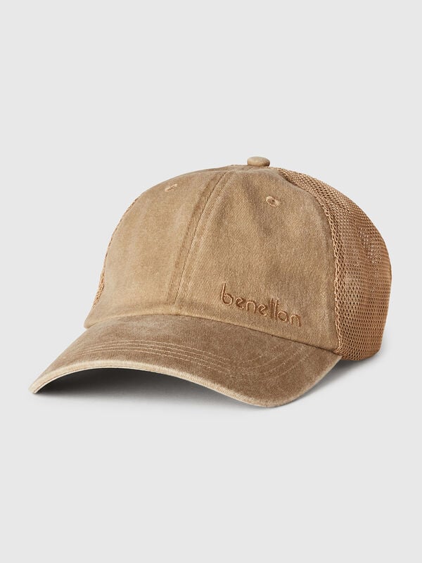 Cappello baseball in cotone e mesh Uomo