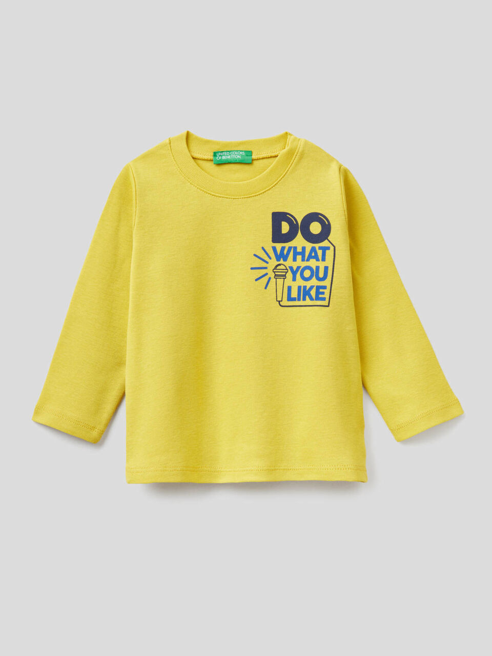 T-shirt manica lunga con stampa slogan image number 1