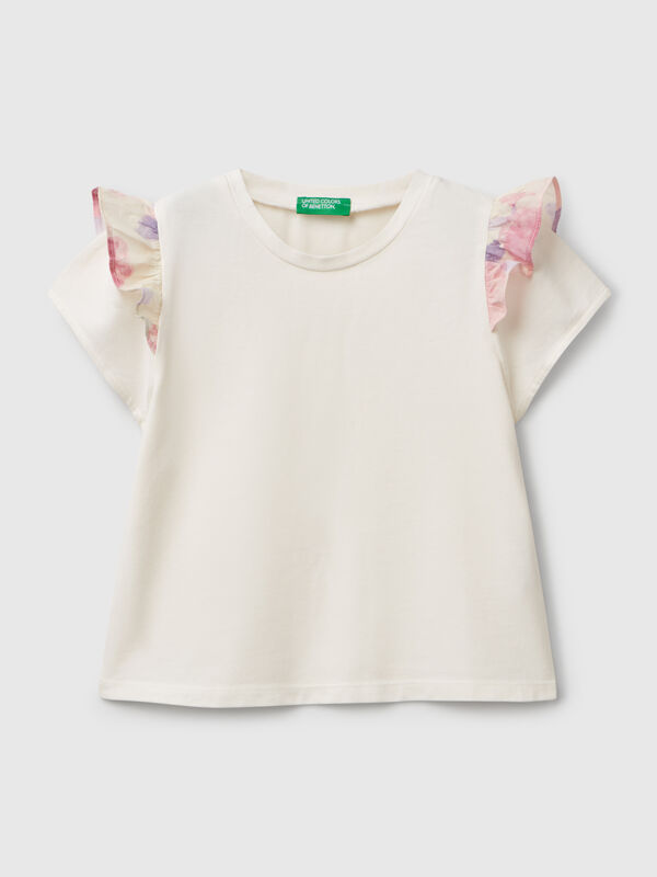 Maglietta con manica ad aletta Bambina