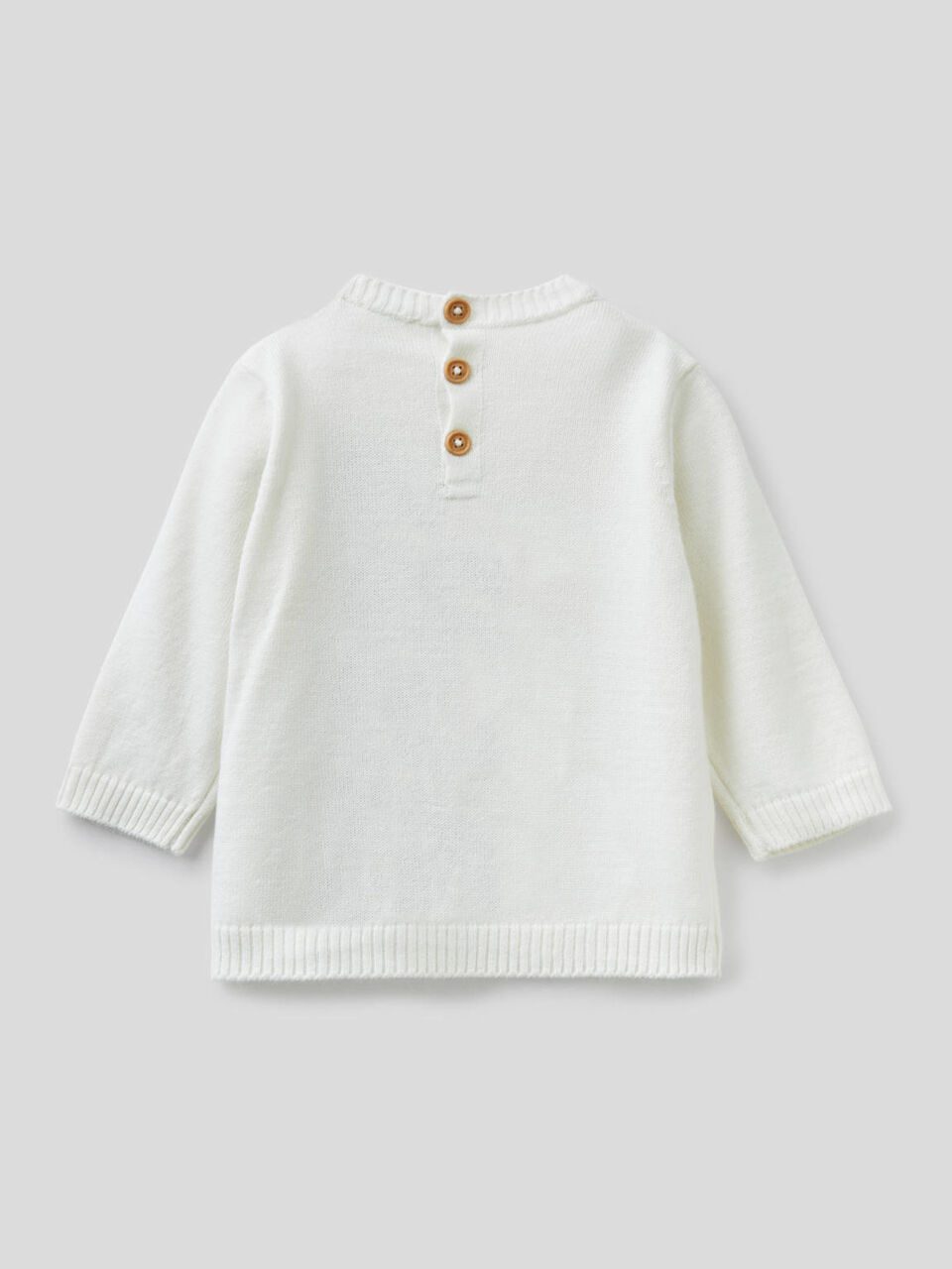 Maglia tricot con animaletto ricamato image number 2