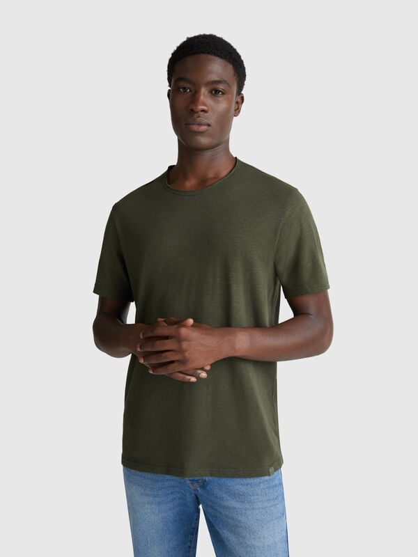T-shirt in cotone fiammato Uomo
