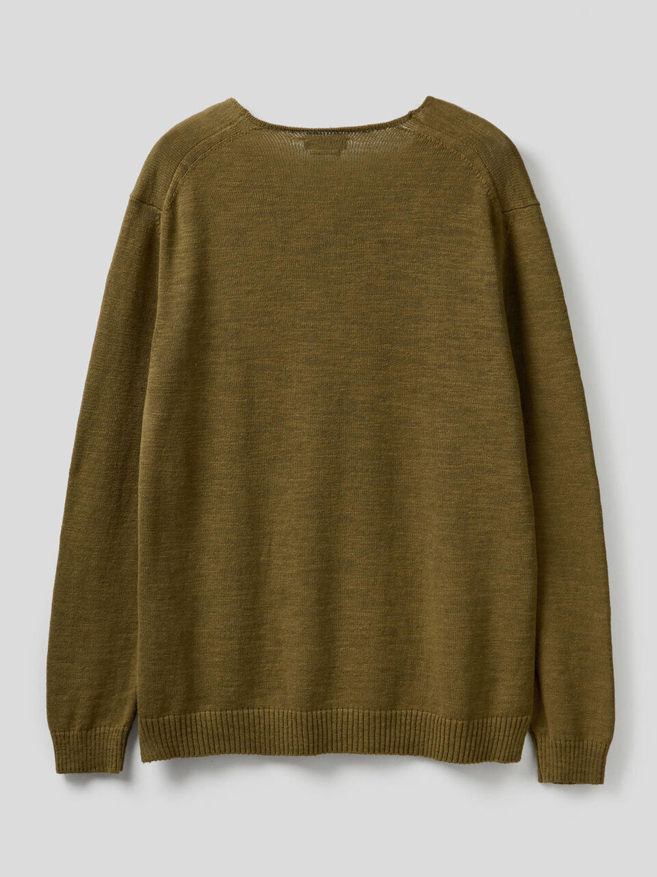 Maglia scollo a V in cotone misto lino image number 2
