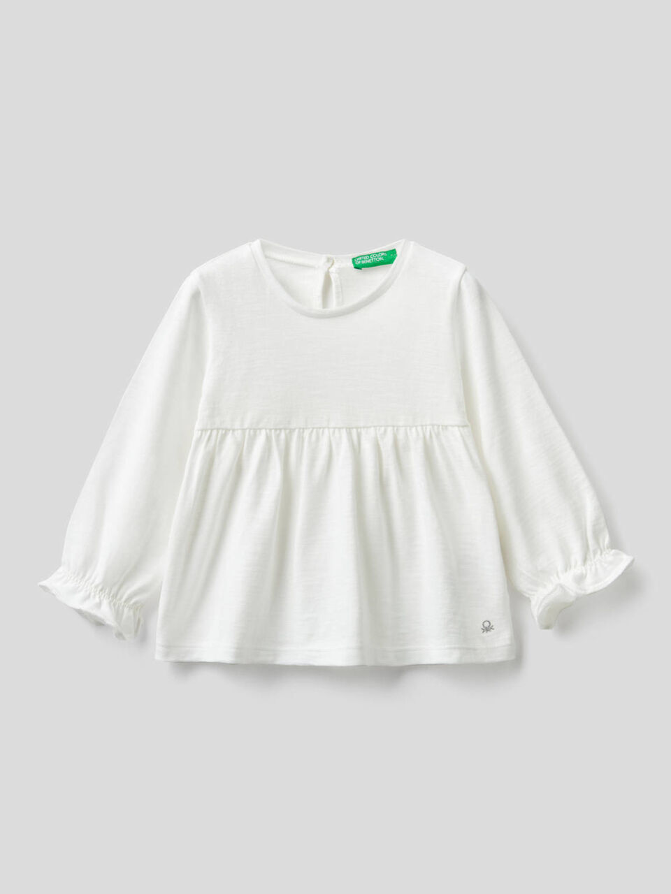Blusa in 100% cotone biologico con balza image number 1