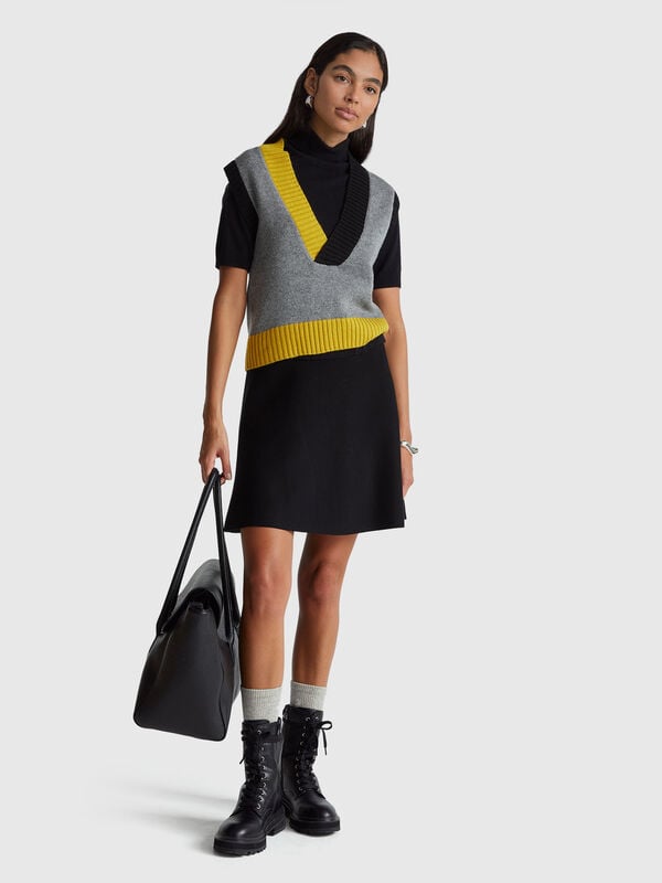 Gilet in maglia color block Donna