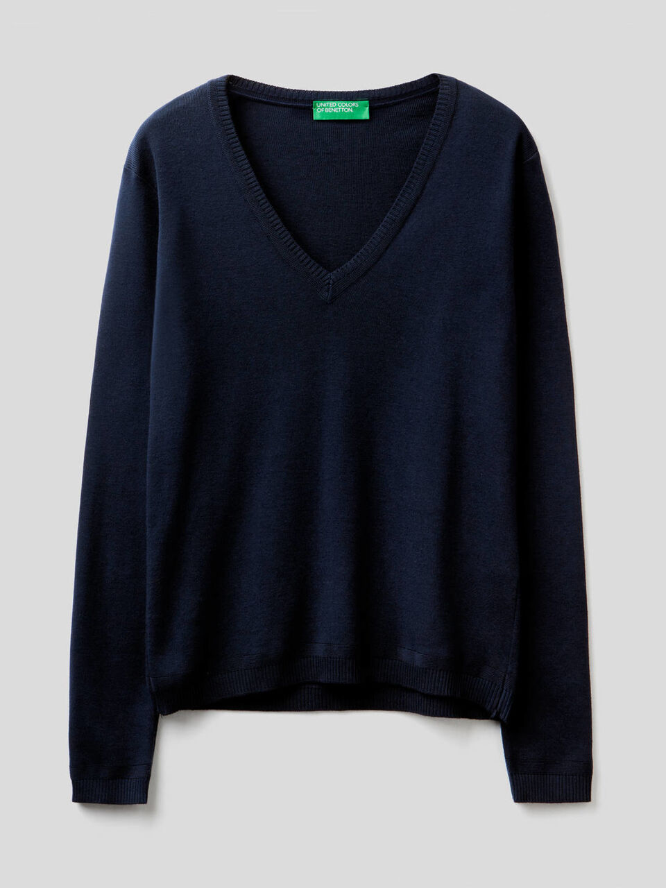Maglia in puro cotone con scollo a V image number 1