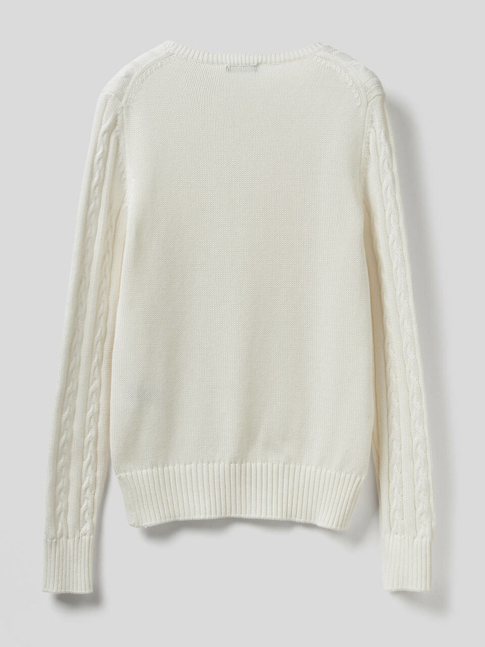 Maglia in cotone con lavorazione a trecce image number 2