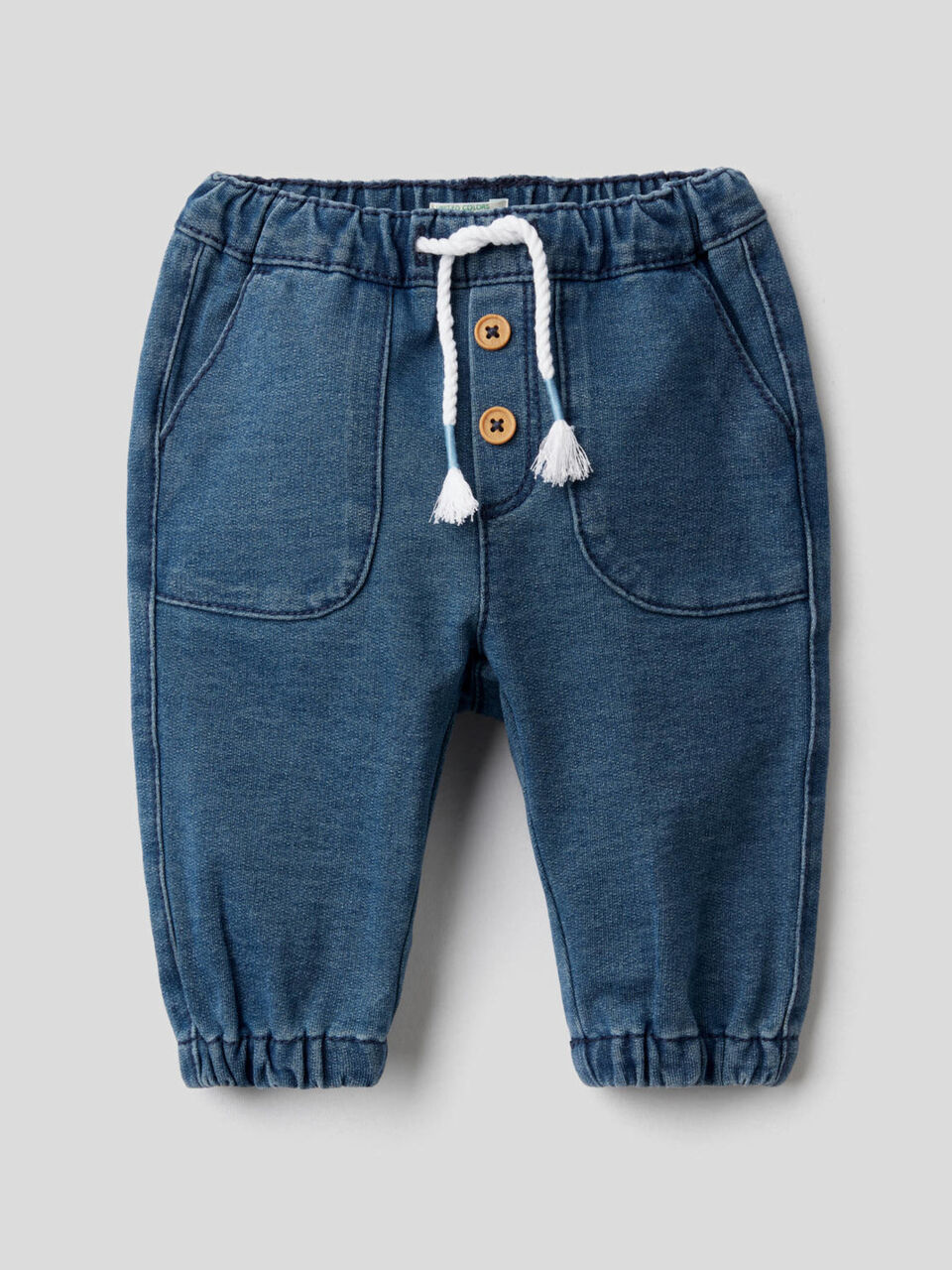 Pantaloni in felpa effetto denim image number 1