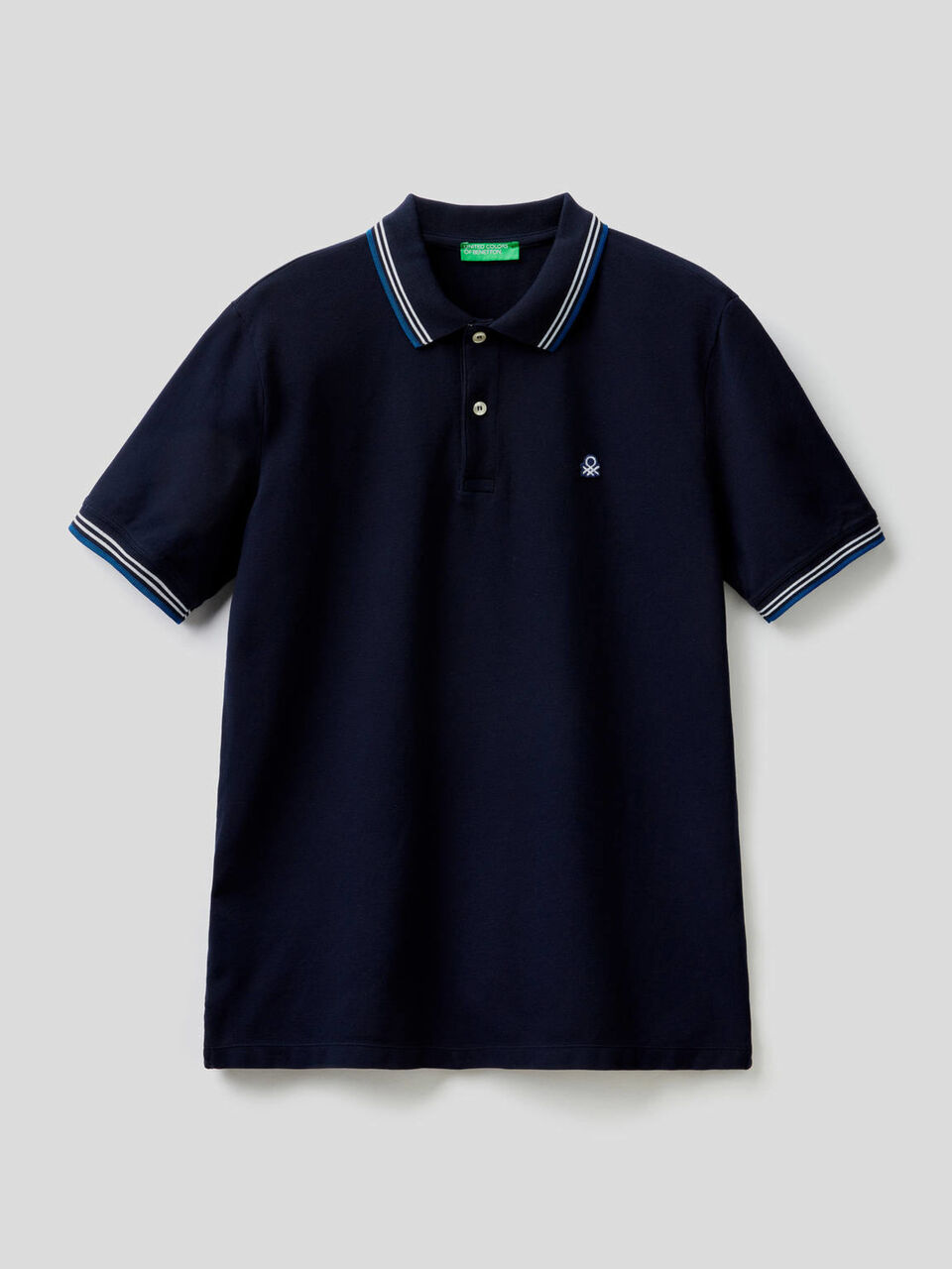 Polo a manica corta in cotone stretch image number 1