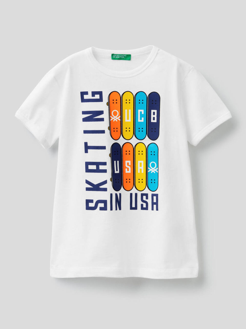 T-shirt con maxi stampa skateboard image number 1