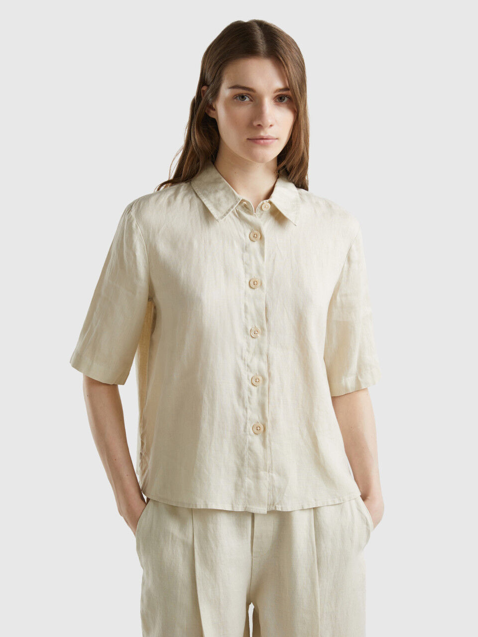 Benetton store pantaloni lino