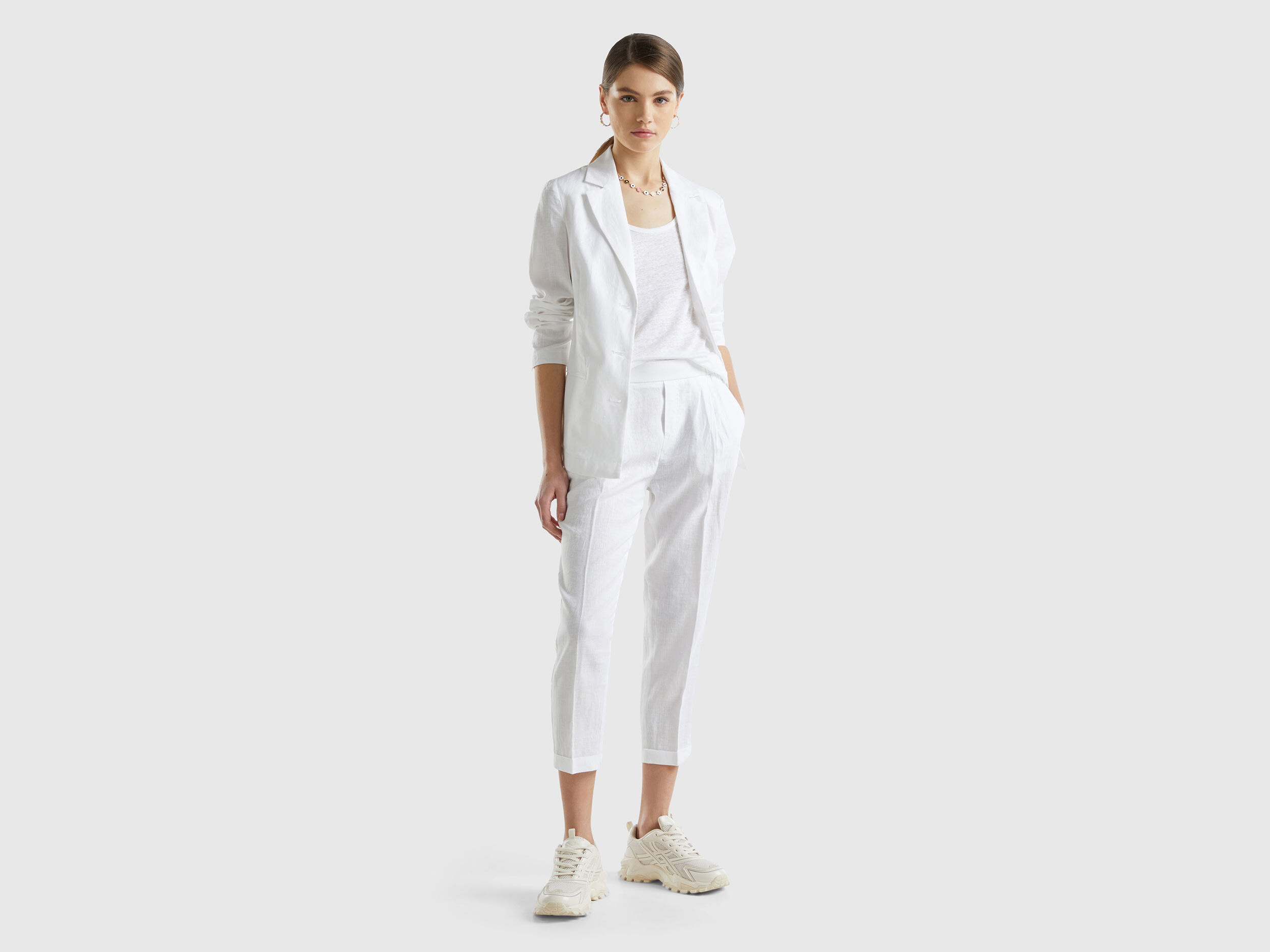 Benetton pantaloni lino store