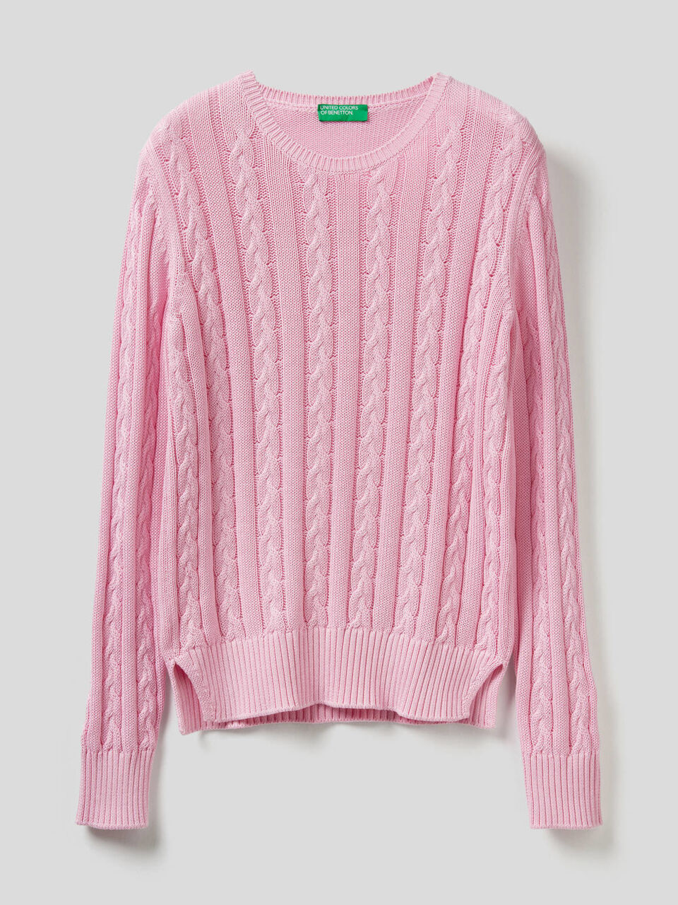 Maglia in cotone con lavorazione a trecce image number null