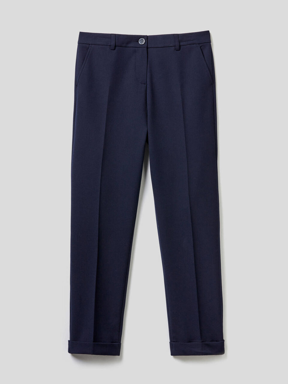Pantaloni stretch con risvolto image number 1