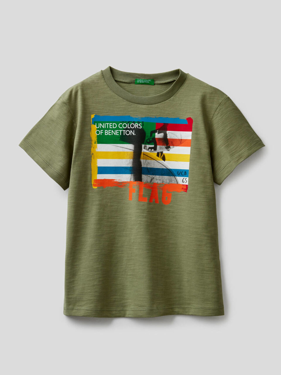 T-shirt in cotone con stampa surf image number 1