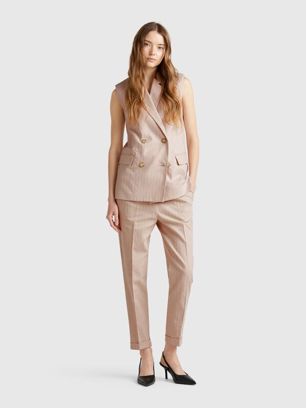 Pantaloni gessati regular fit Donna