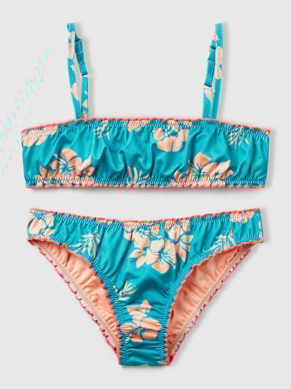 Bikini mare con stampa floreale Bambina