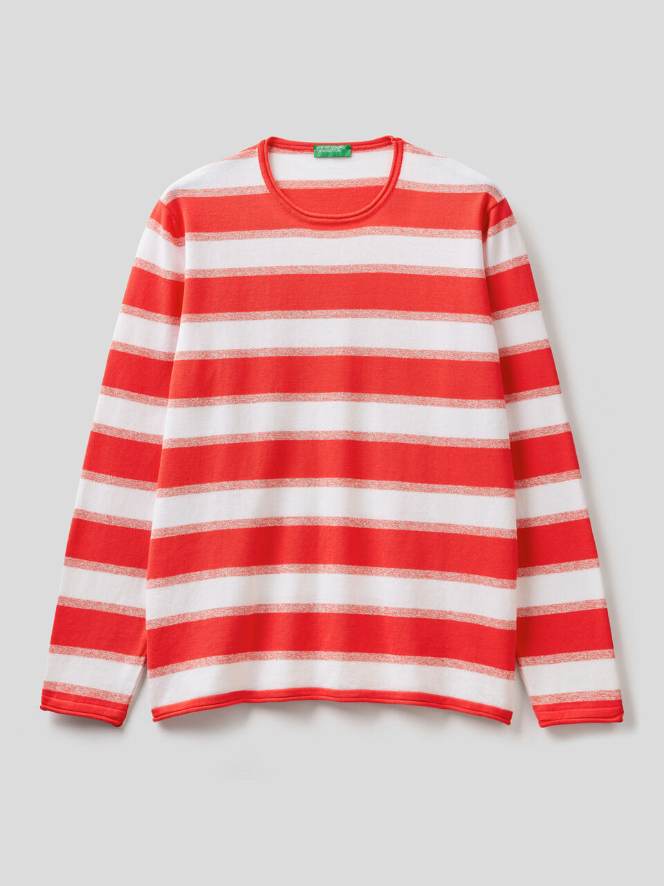 Maglione a righe 100% cotone image number 1