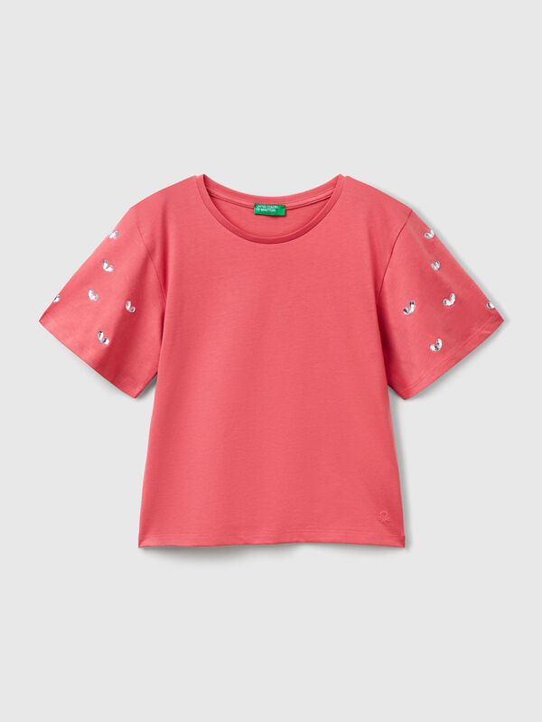 T-shirt con manica strass Bambina