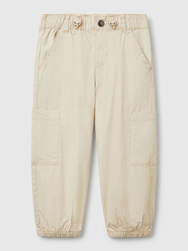 Pantaloni parachute in cotone stretch Bambino