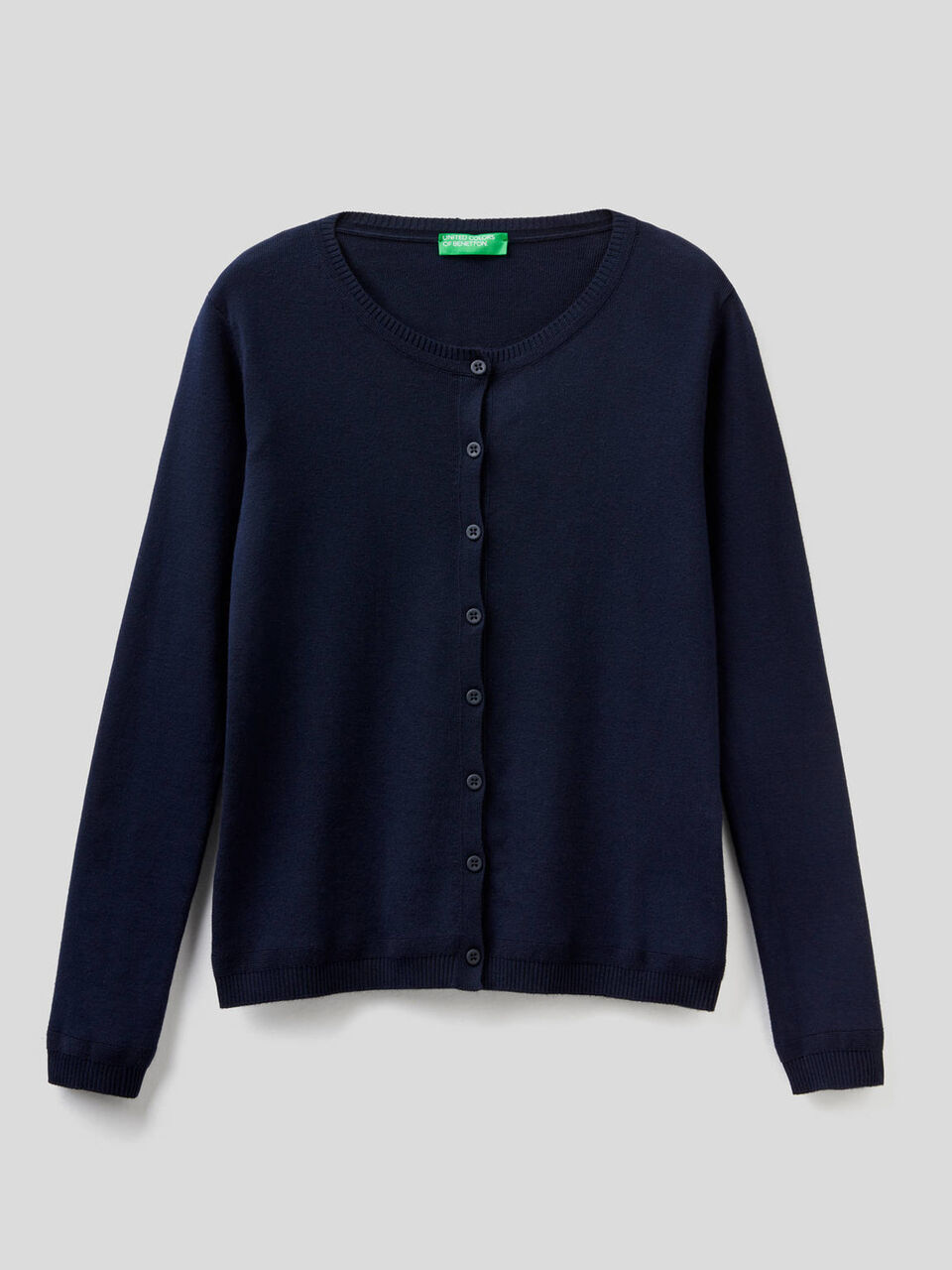 Cardigan girocollo in puro cotone image number null