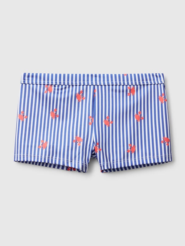 Costume boxer a righe con granchi Bambino