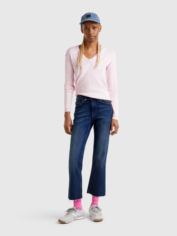 Jeans cropped in cotone  Donna
