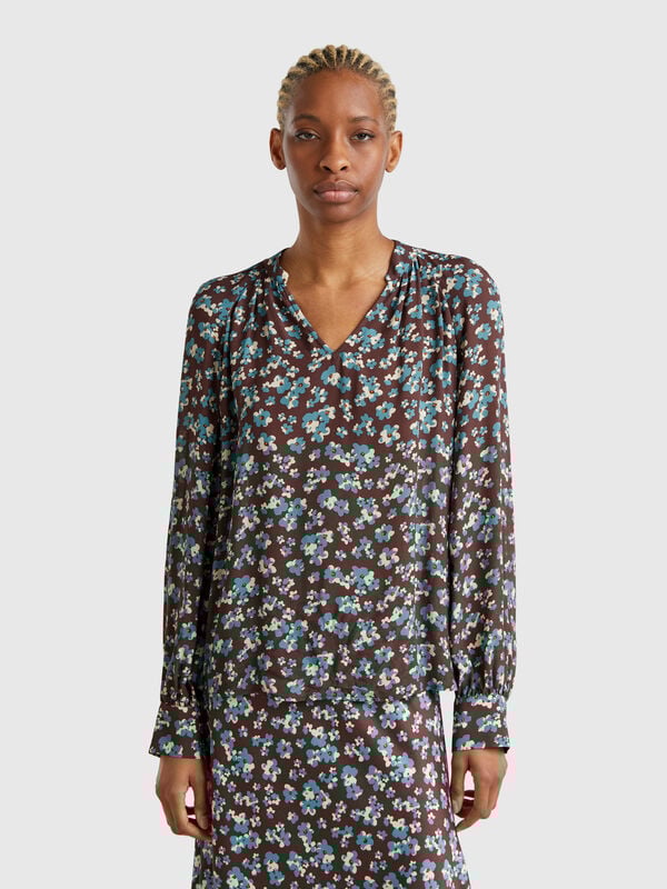 Blusa fluida a fiori Donna
