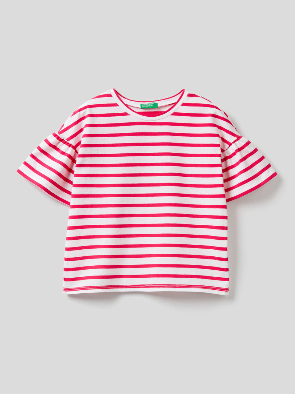 T-shirt a righe tinto filo image number 1