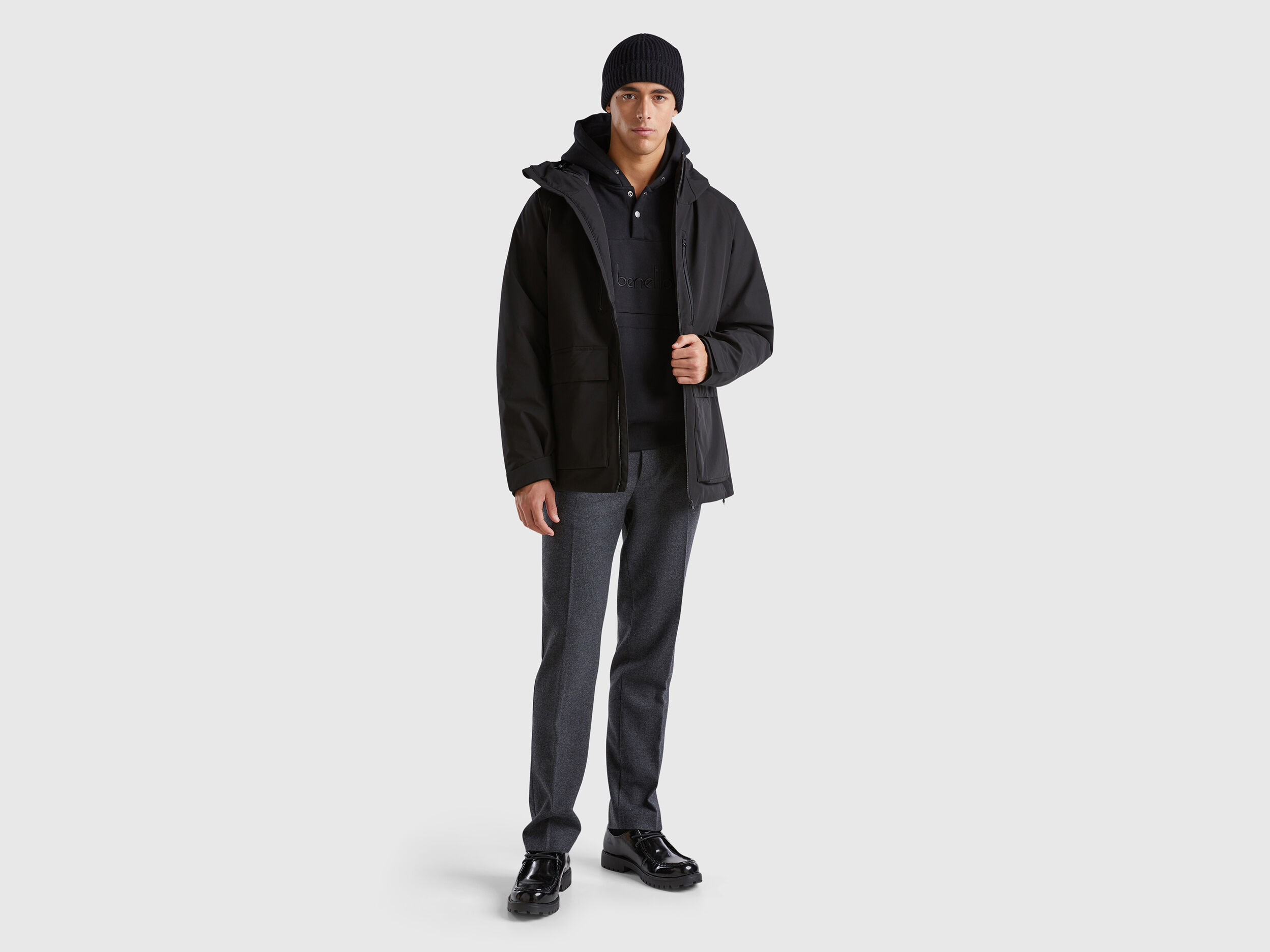 Parka corto imbottito Nero Benetton
