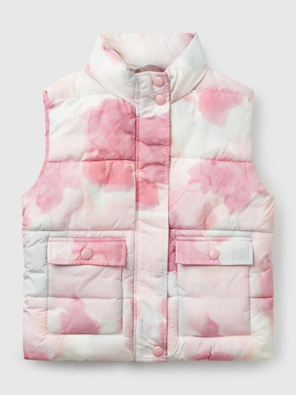 Gilet imbottito con stampa fantasia Bambina