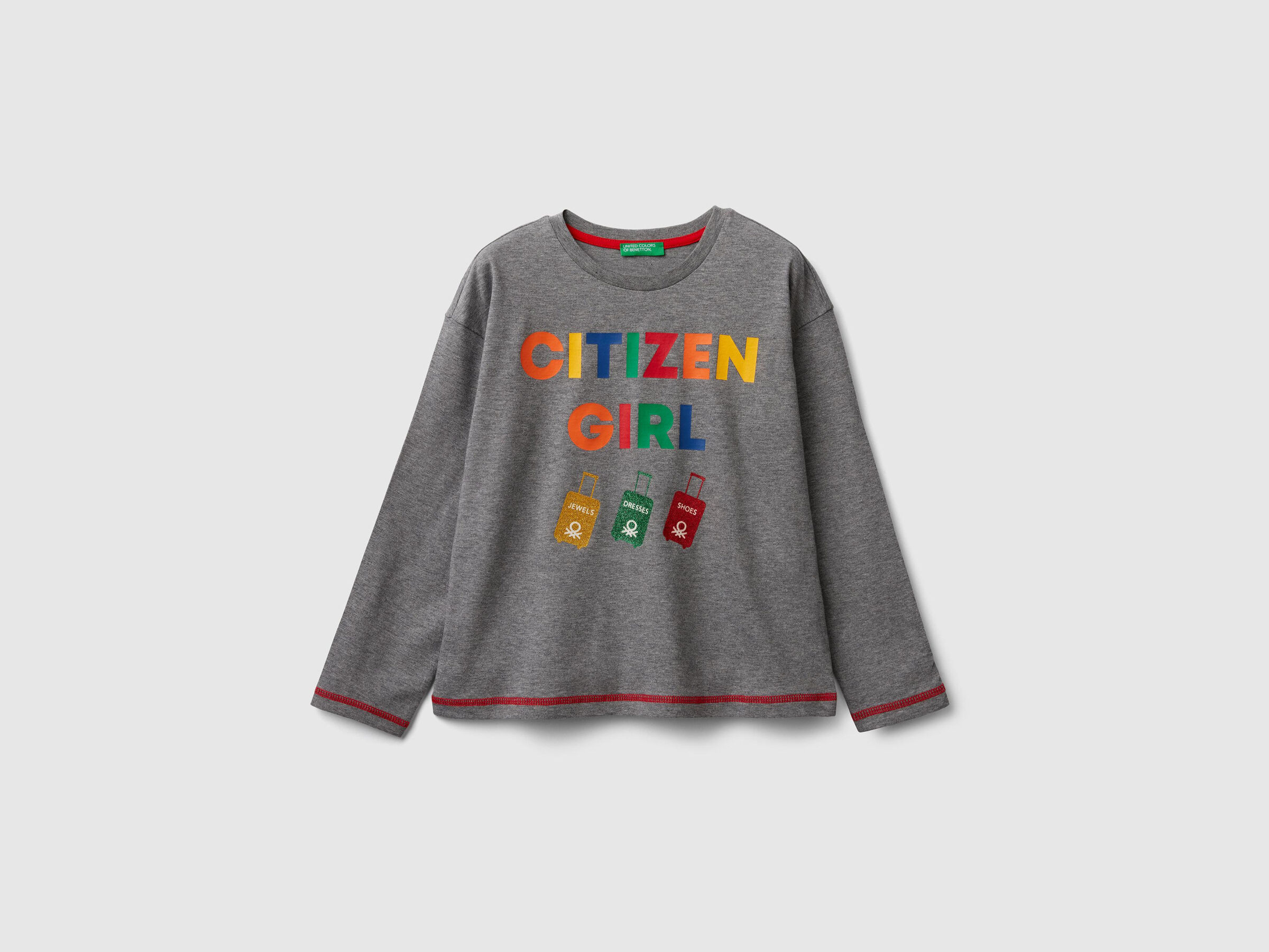 T-shirt con stampa glitter image number null