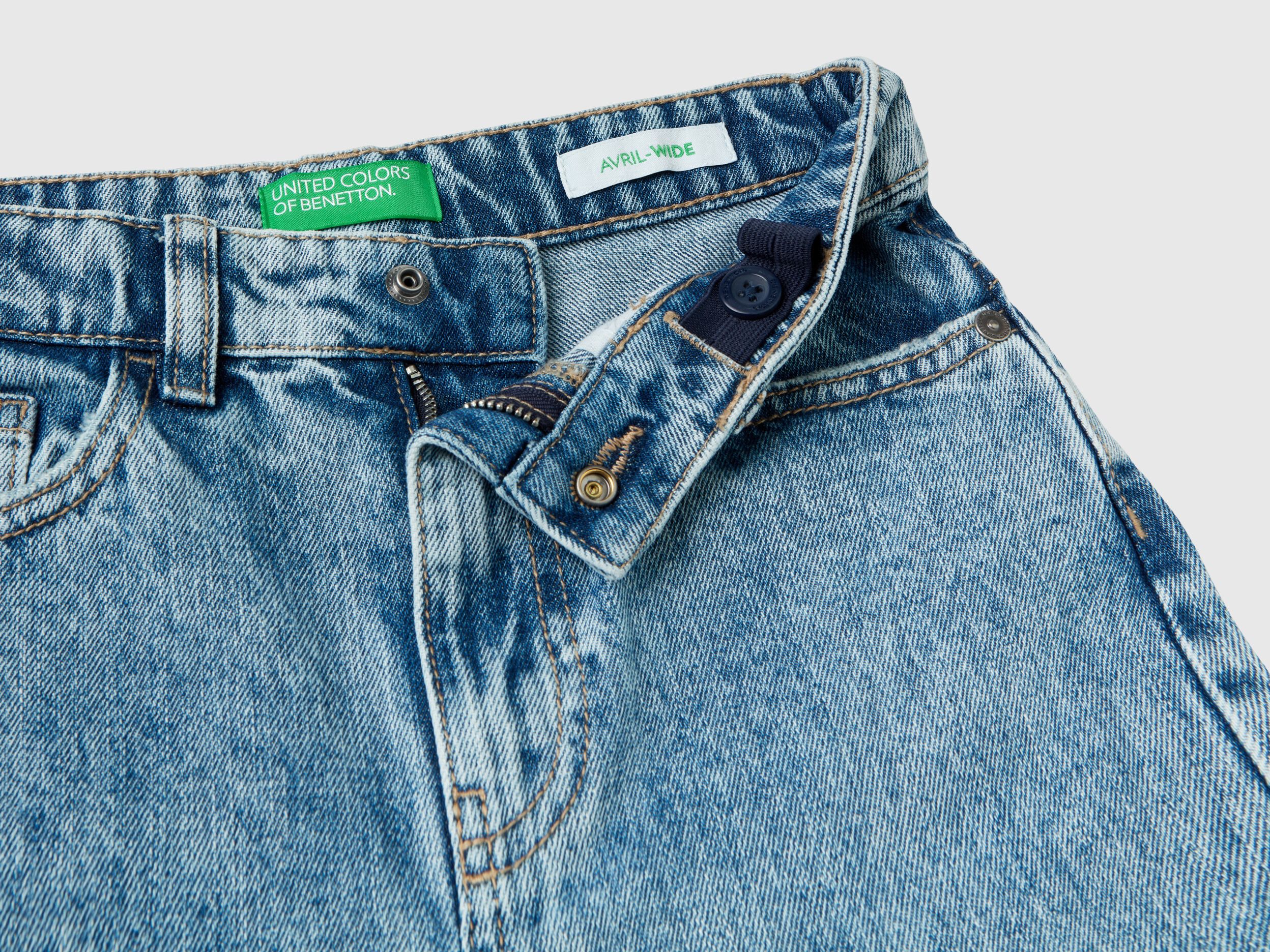 Jeans wide fit a vita alta