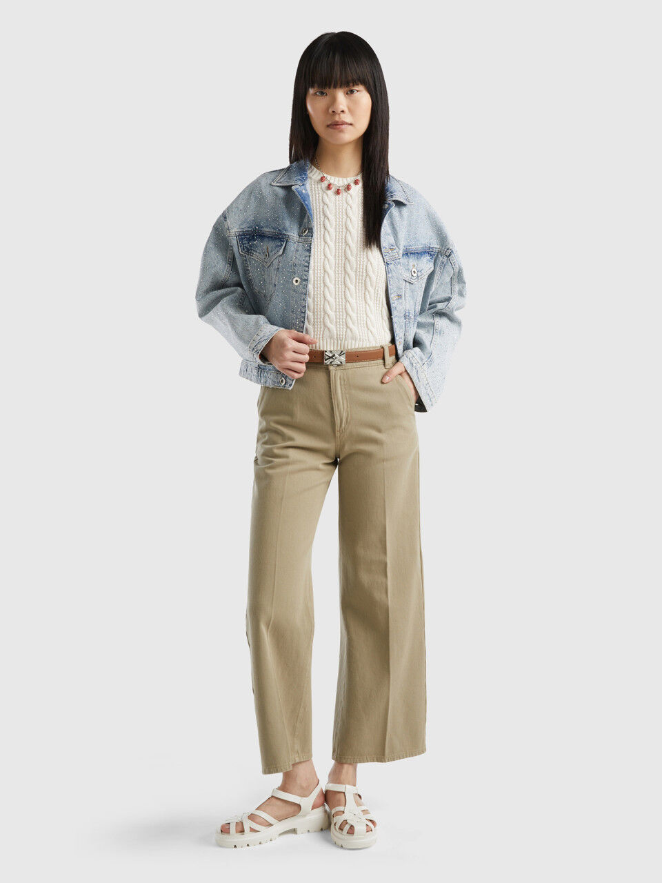 Benetton outlet pantaloni larghi