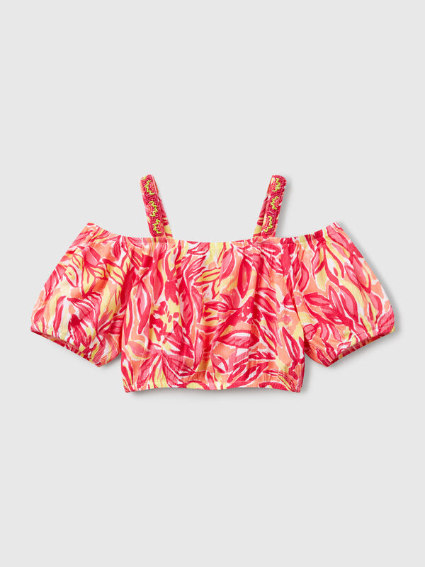 Crop top con stampa tropicale Bambina