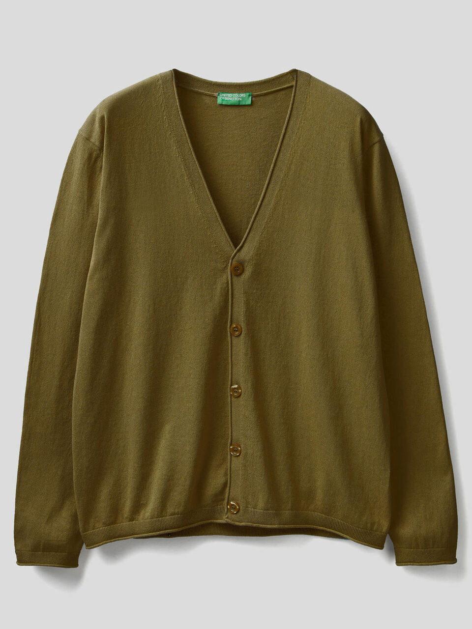 Cardigan in cotone con scollo a V image number 1