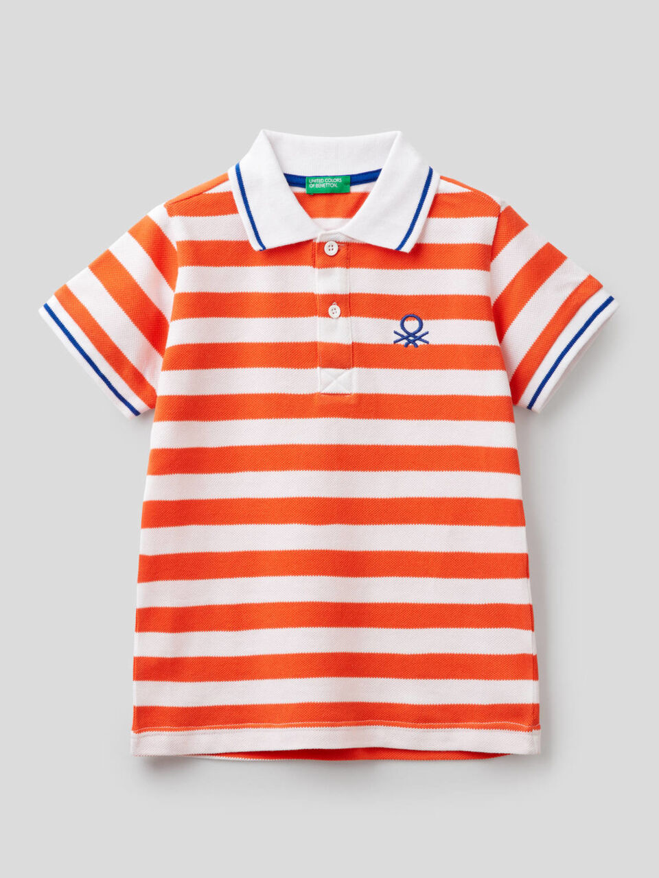 Polo a righe in 100% cotone image number 1