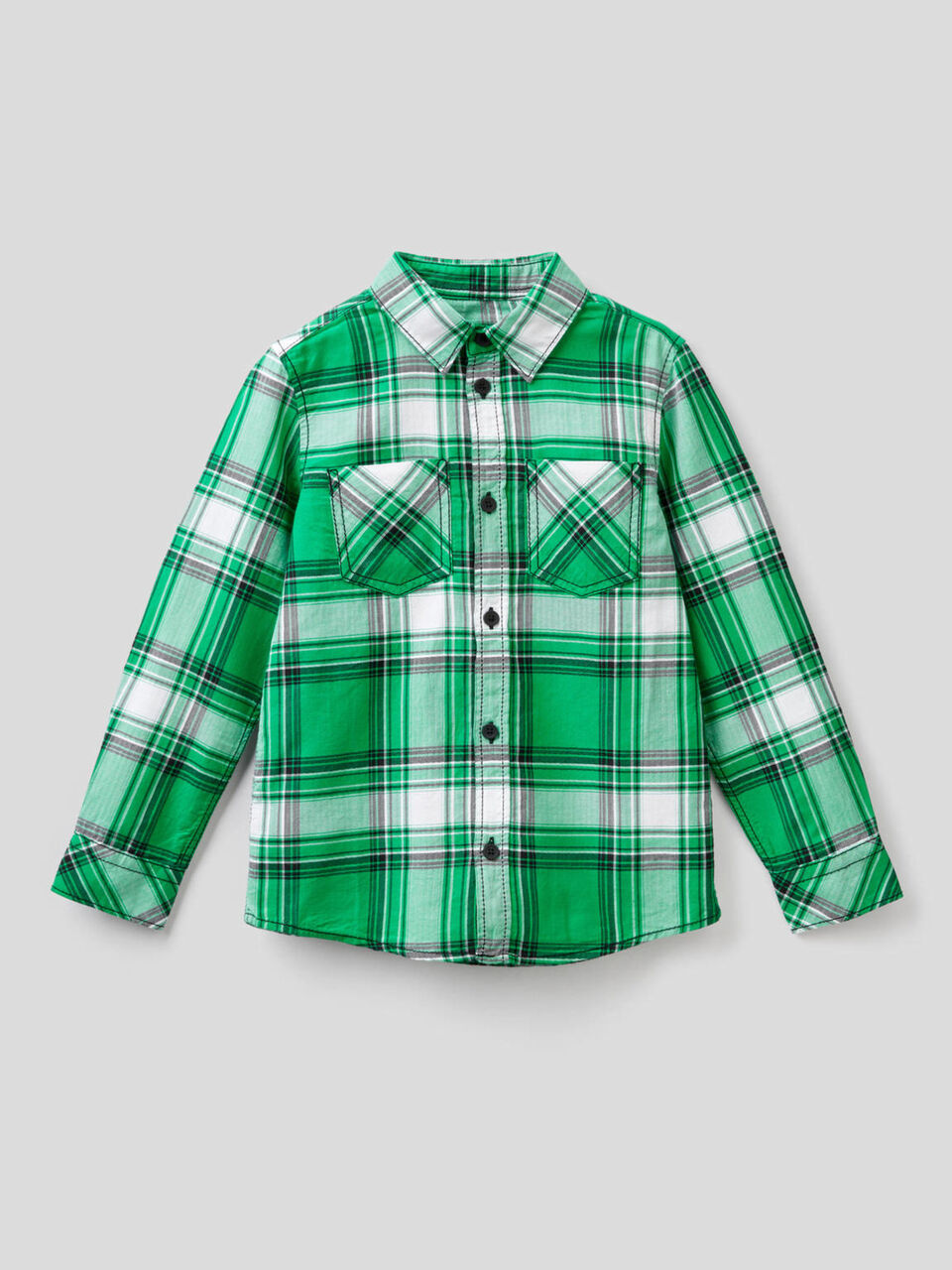 Camicia a quadri in 100% cotone image number 1