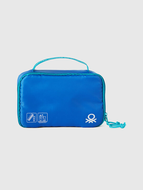 Trousse da viaggio blu con gancio