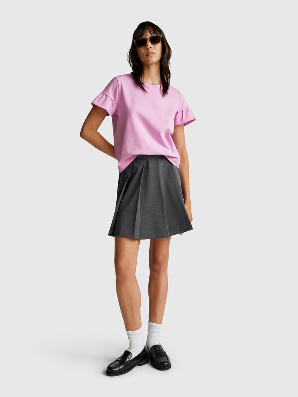 T-shirt con manica rouches Donna