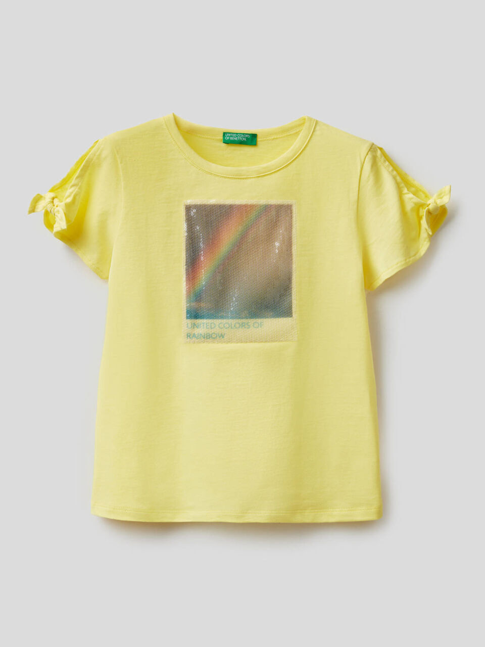 T-shirt con pannello in paillettes image number 1