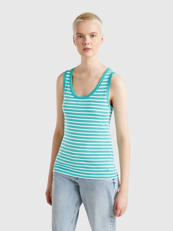 Canotta a righe 100% cotone Donna