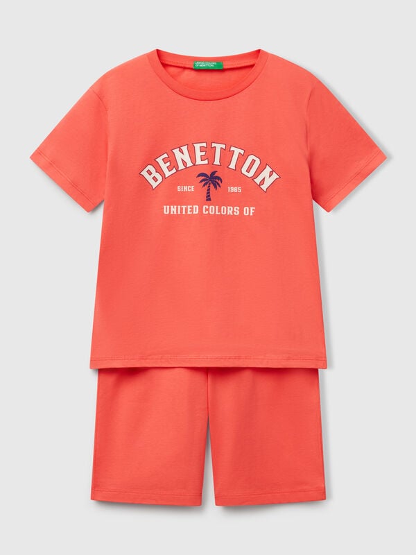 Pigiama con logo 100% cotone Bambino