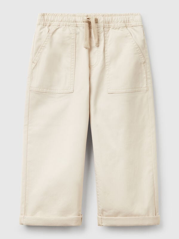 Joggers in cotone stretch con coulisse Bambino