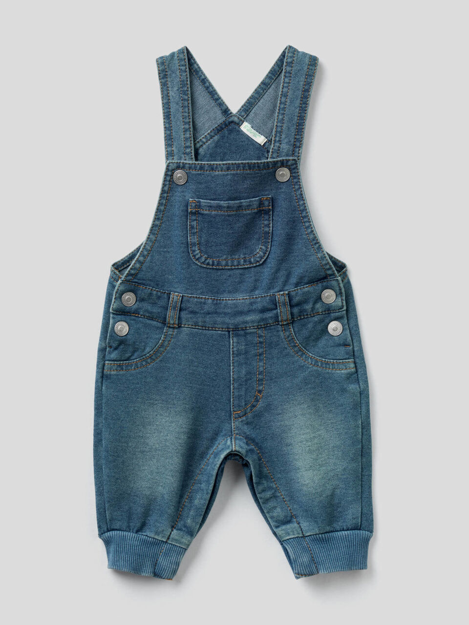 Salopette in felpa effetto jeans image number 1