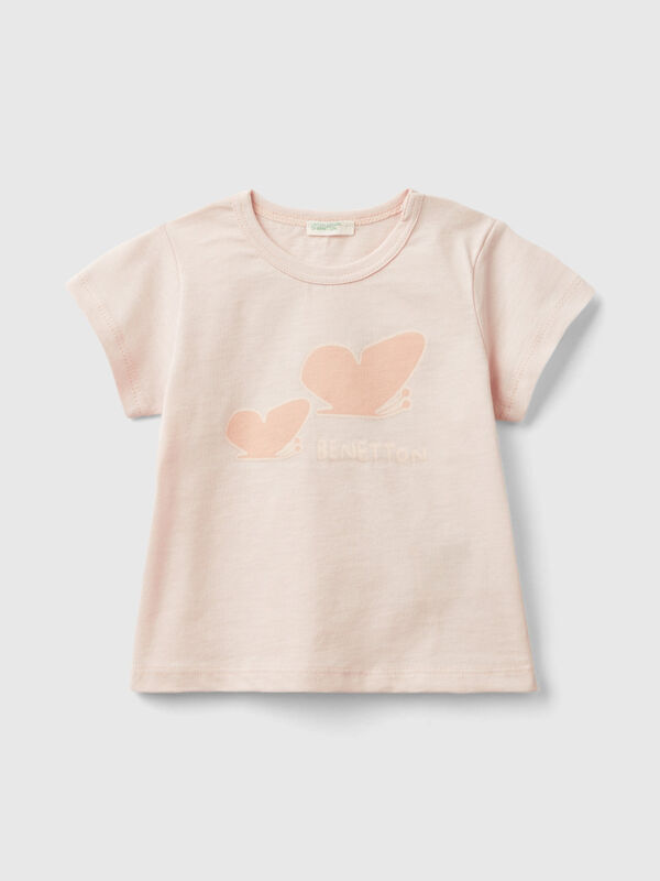 T-shirt in cotone bio con stampa Baby