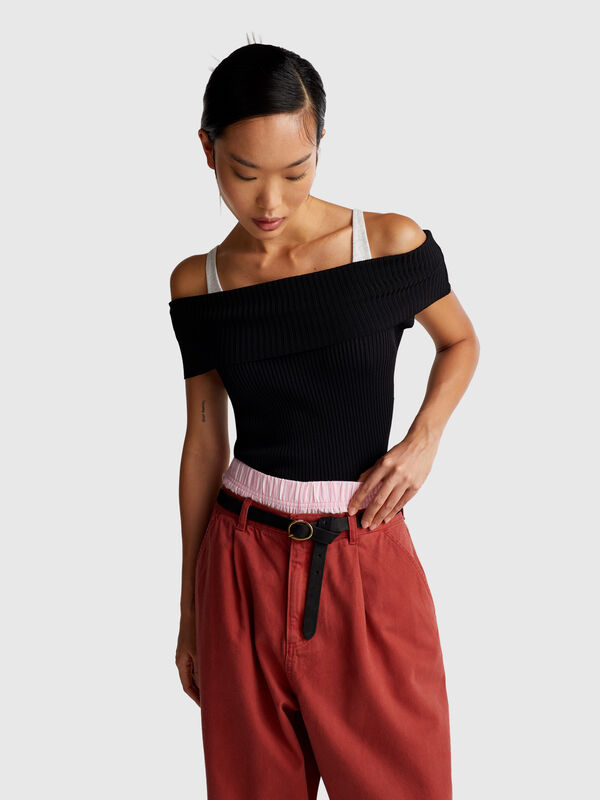 Maglia con scollo bardot Donna