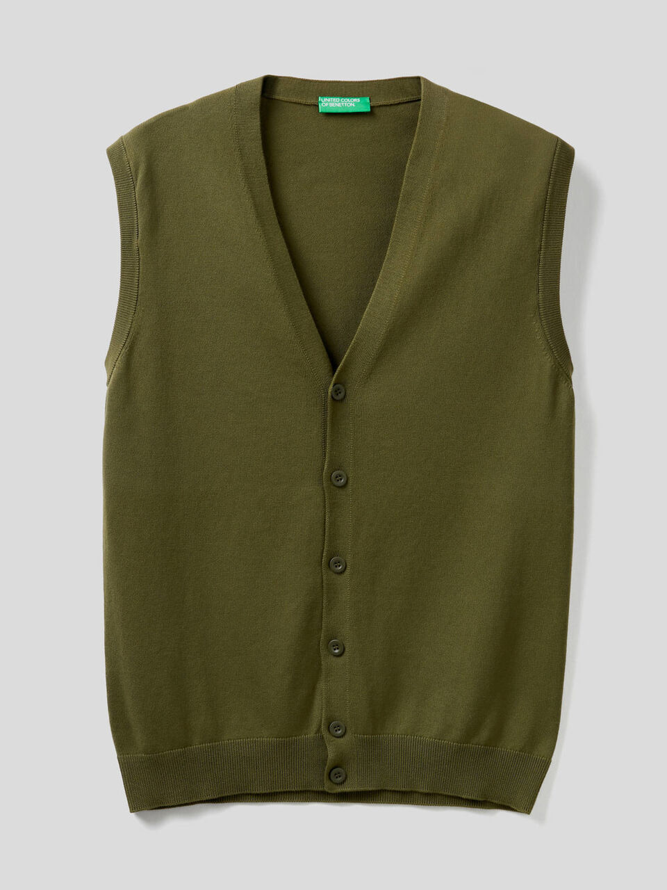 Gilet con bottoni in puro cotone image number 1