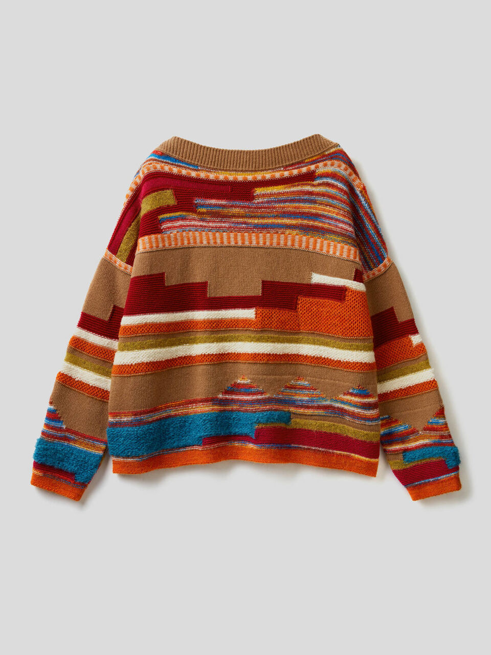 Maglia multicolor con disegni ad intarsio image number 2