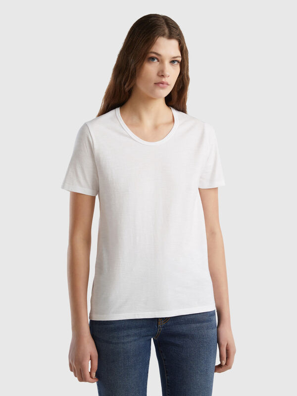 T-shirt manica corta in cotone leggero Donna